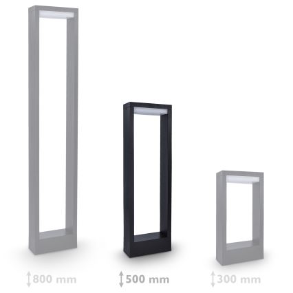 Brilagi - Lâmpada LED Exterior RAGUSA LED/7W/230V 3000/4000/6000K preta IP54 50 cm