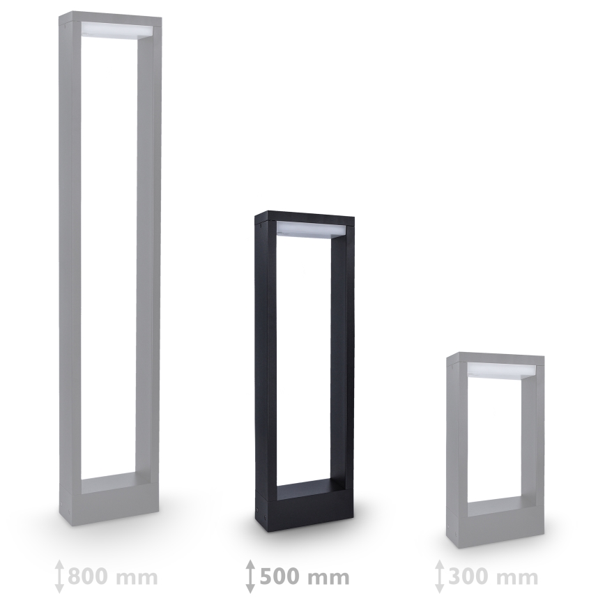 Brilagi - Lâmpada LED Exterior RAGUSA LED/7W/230V 3000/4000/6000K preta IP54 50 cm