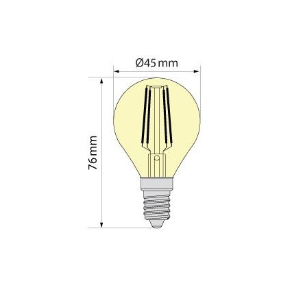 Brilagi - Lâmpada LED FILAMENT CLASIC ONE P45 E14/6,5W/230V 3000K