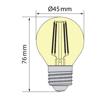 Brilagi - Lâmpada LED FILAMENT CLASIC ONE P45 E27/6,5W/230V 3000K