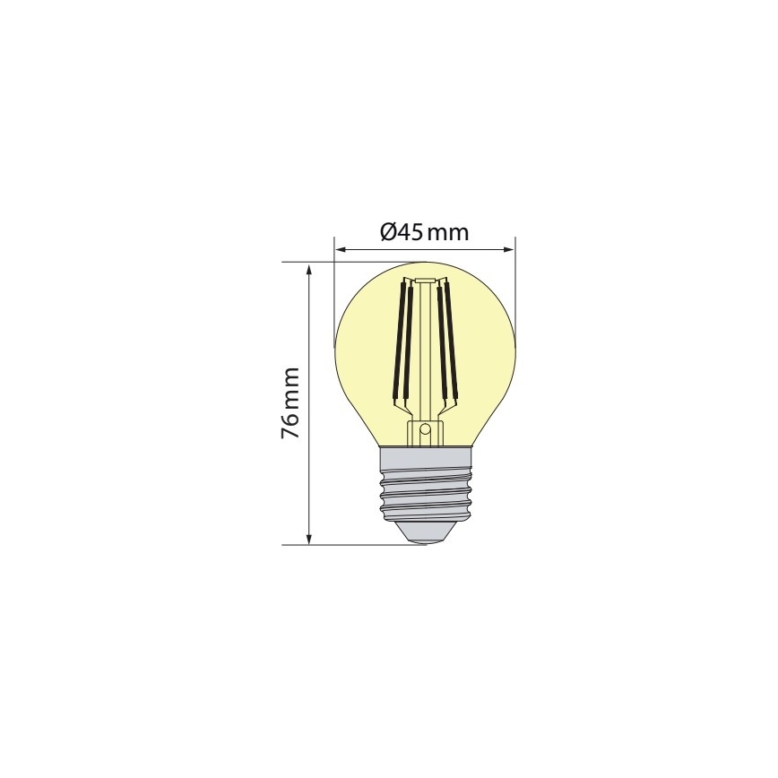 Brilagi - Lâmpada LED FILAMENT CLASIC ONE P45 E27/6,5W/230V 3000K