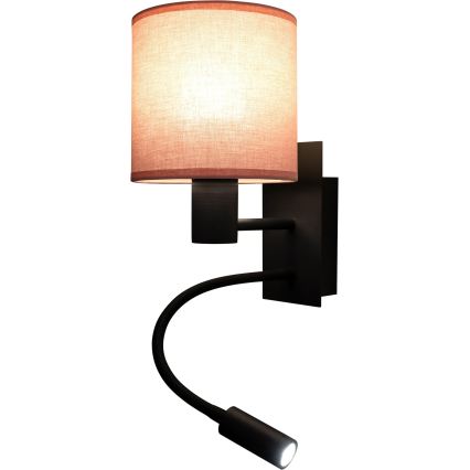 BRILAGI - Aplique de parede LED flexível BOBO 1xE27/25W/230V + LED/3W preto/rosa