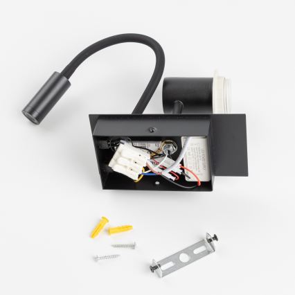 BRILAGI - Aplique de parede LED flexível BOBO 1xE27/25W/230V + LED/3W preto/rosa