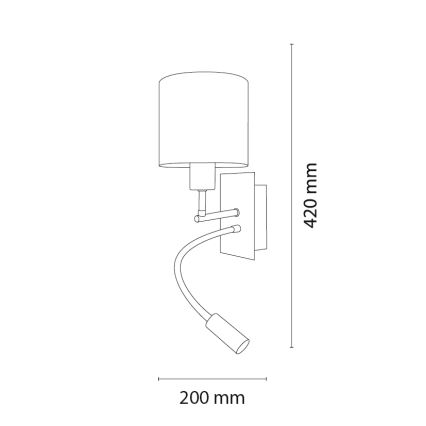 Brilagi - Lâmpada de parede infantil flexível LED BOBO 1xE27/25W/230V + LED/3W preto/branco/com motivos de animais