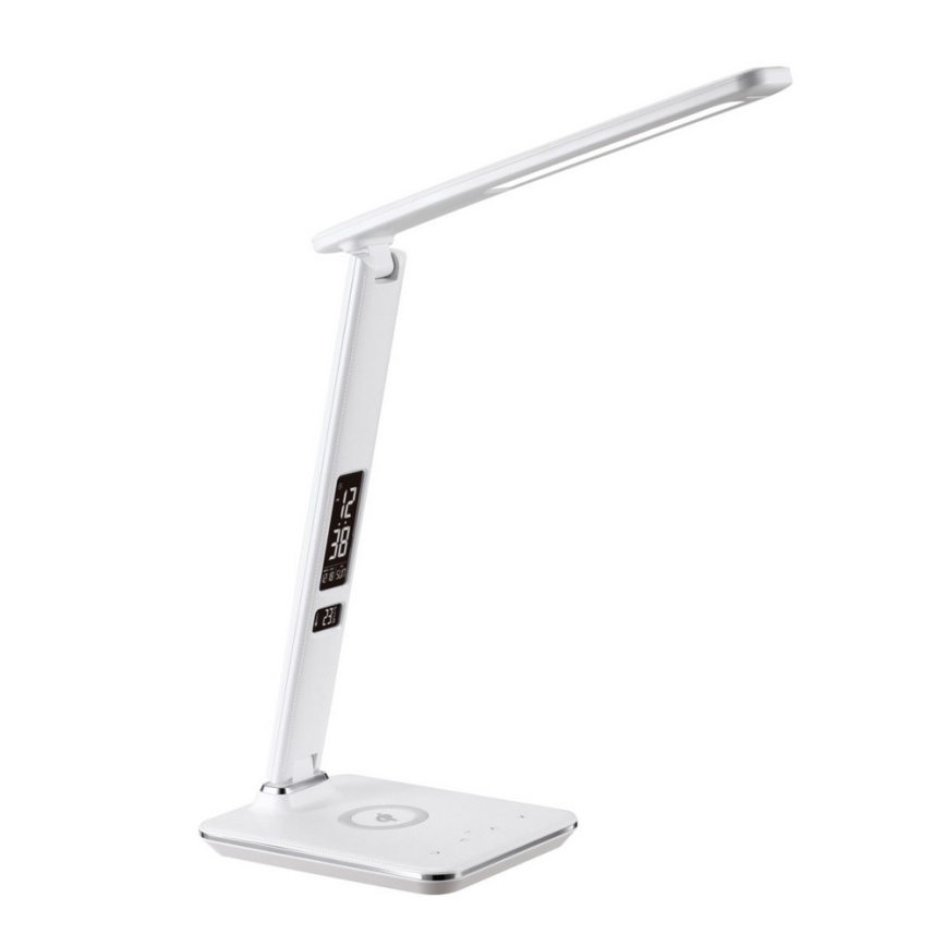 Brilagi - Lâmpada de mesa LED regulável com carregamento sem fio QI e USB REGINA LED/8,5W/230V branca