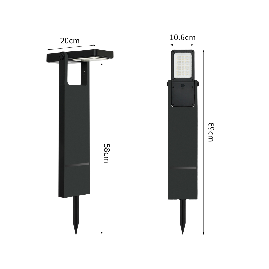 Brilagi - Lâmpada Solar LED SUN SPIKE LED/4W/3,7V 2200 mAh IP44