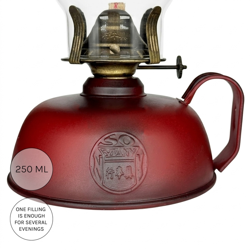 Brilagi - Lampião a petróleo MERLIN vermelho