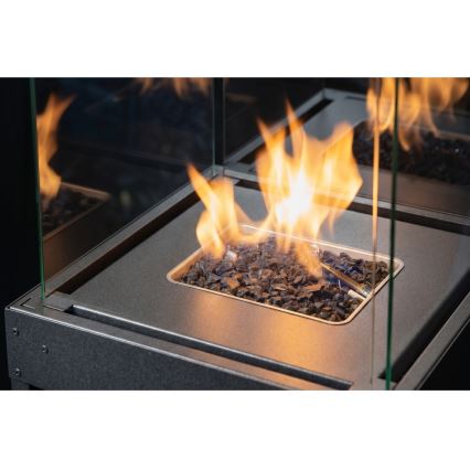 Brilagi - Lareira a gás para exterior FLARO GAS 142x36 cm 8 kW 1x AAA antracite + capa de proteção