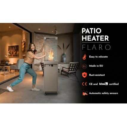 Brilagi - Lareira a gás exterior FLARO GAS 142x36 cm 8kW 1xAAA bege + capa protetora