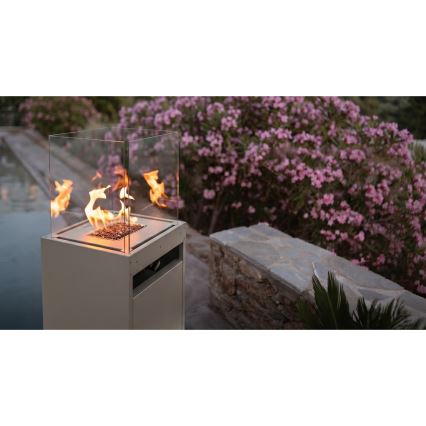 Brilagi - Lareira a gás exterior FLARO GAS 142x36 cm 8kW 1xAAA bege + capa protetora