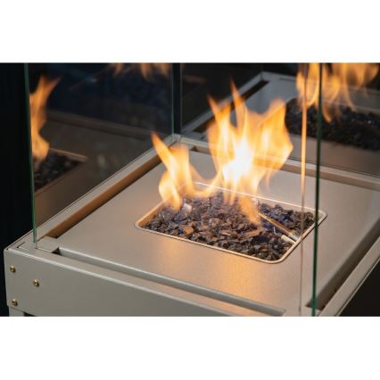 Brilagi - Lareira a gás exterior FLARO GAS 142x36 cm 8kW 1xAAA bege + capa protetora