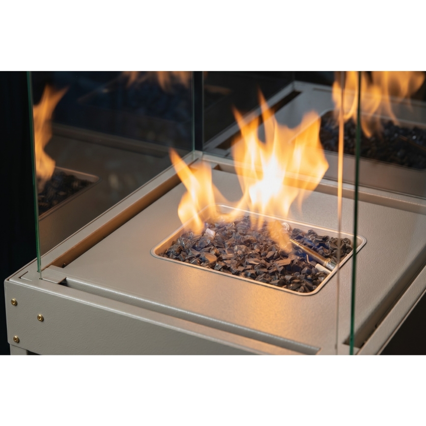 Brilagi - Lareira a gás exterior FLARO GAS 142x36 cm 8kW 1xAAA bege + capa protetora