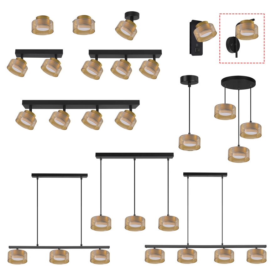 Brilagi - LED Aplique de parede AURA LUX 1xGX53/30W/230V preto/dourado