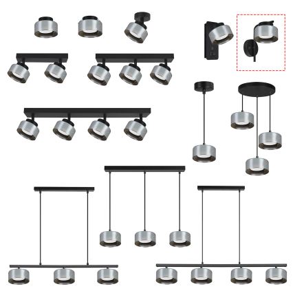 Brilagi - LED Aplique de parede AURA LUX 1xGX53/30W/230V preto/fumê