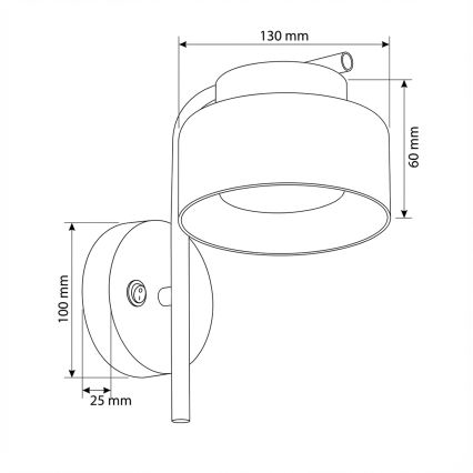 Brilagi - LED Aplique de parede AURA LUX 1xGX53/30W/230V preto/fumê