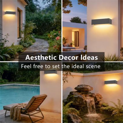 Brilagi - Aplique LED de parede para exterior DONNANI LED/12W/230V 30 cm antracite IP44
