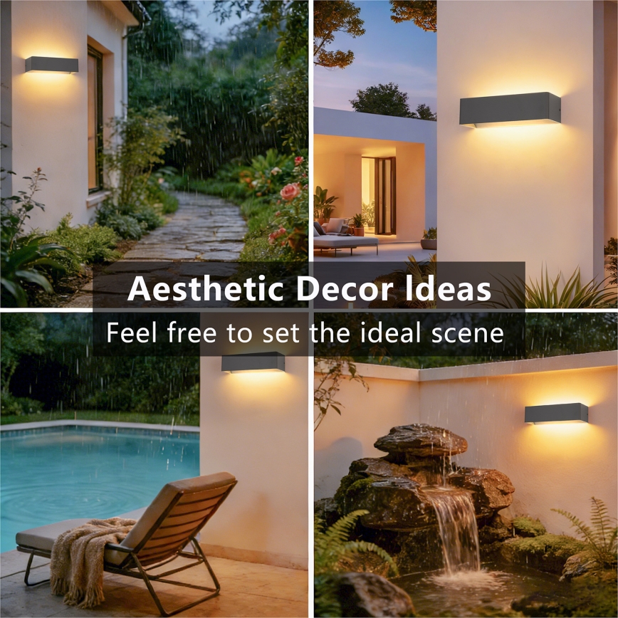 Brilagi - Aplique LED de parede para exterior DONNANI LED/12W/230V 30 cm antracite IP44