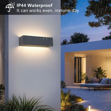 Brilagi - Aplique LED de parede para exterior DONNANI LED/12W/230V 30 cm antracite IP44