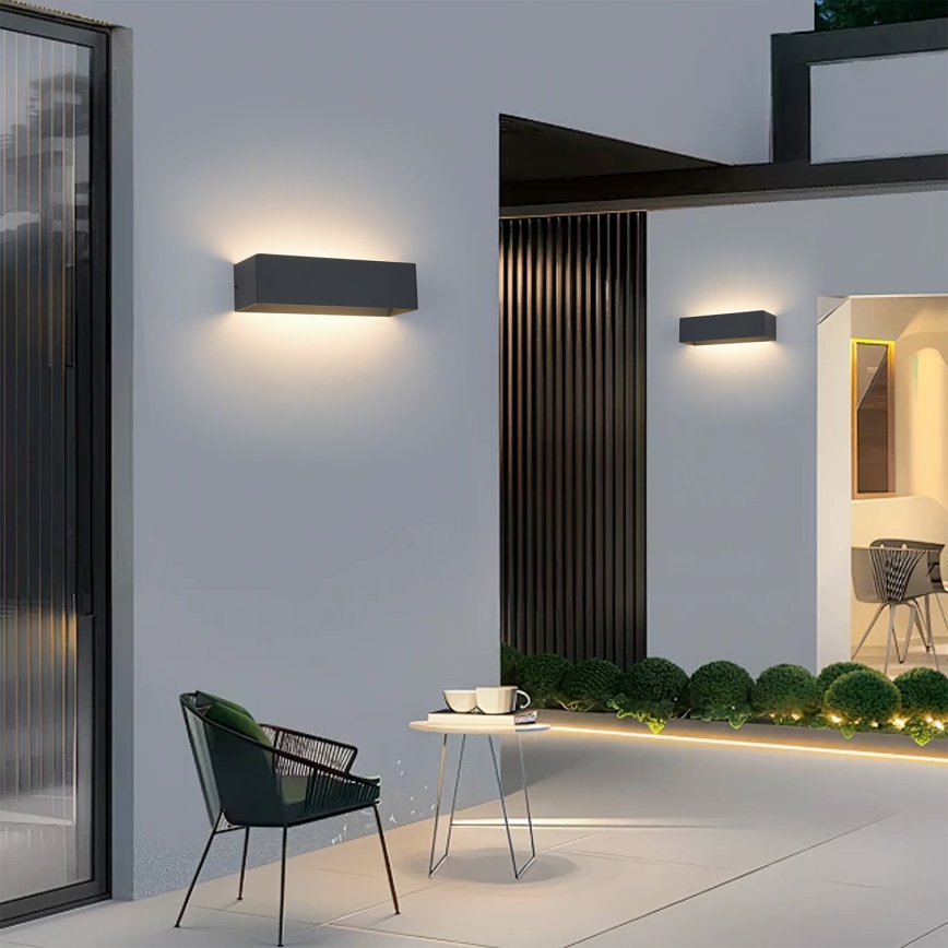 Brilagi - Aplique LED de parede para exterior DONNANI LED/12W/230V 30 cm antracite IP44