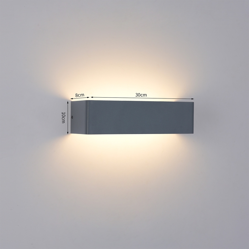 Brilagi - Aplique LED de parede para exterior DONNANI LED/12W/230V 30 cm antracite IP44