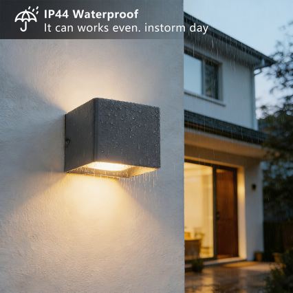 Brilagi - LED Aplique de parede exterior DONNANI LED/5W/230V 10 cm antracite IP44