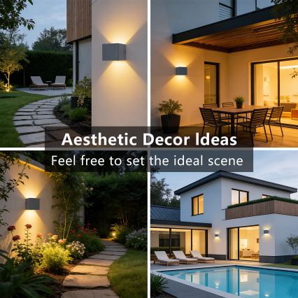 Brilagi - LED Aplique de parede exterior DONNANI LED/5W/230V 10 cm antracite IP44