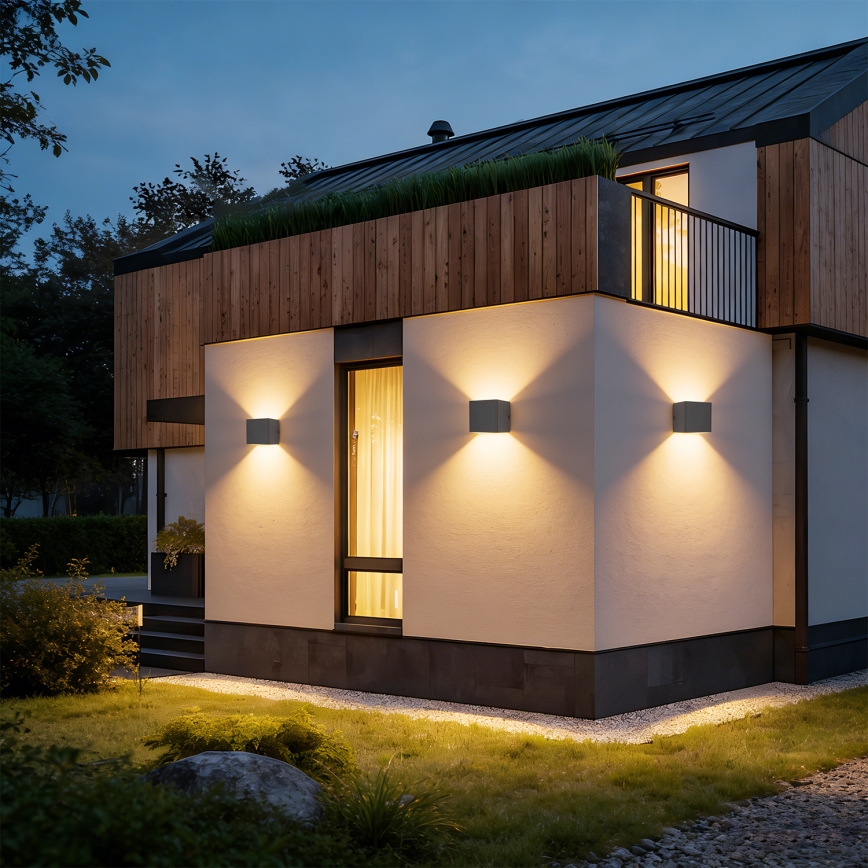 Brilagi - LED Aplique de parede exterior DONNANI LED/5W/230V 10 cm antracite IP44