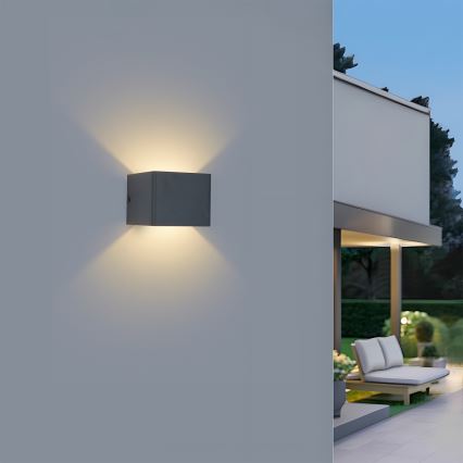 Brilagi - LED Aplique de parede exterior DONNANI LED/5W/230V 10 cm antracite IP44