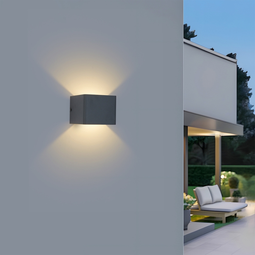 Brilagi - LED Aplique de parede exterior DONNANI LED/5W/230V 10 cm antracite IP44