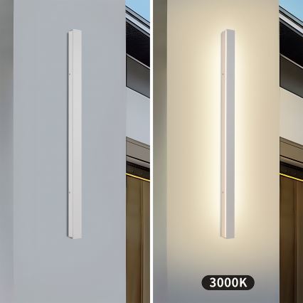 Brilagi - Aplique de parede exterior LED LINEAR LED/22W/230V 3000K IP65 100 cm branco CRI 90