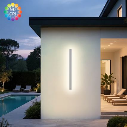 Brilagi - Aplique de parede exterior LED LINEAR LED/22W/230V 3000K IP65 100 cm branco CRI 90
