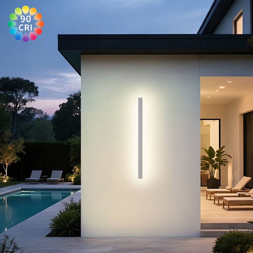 Brilagi - Aplique de parede exterior LED LINEAR LED/22W/230V 3000K IP65 100 cm branco CRI 90