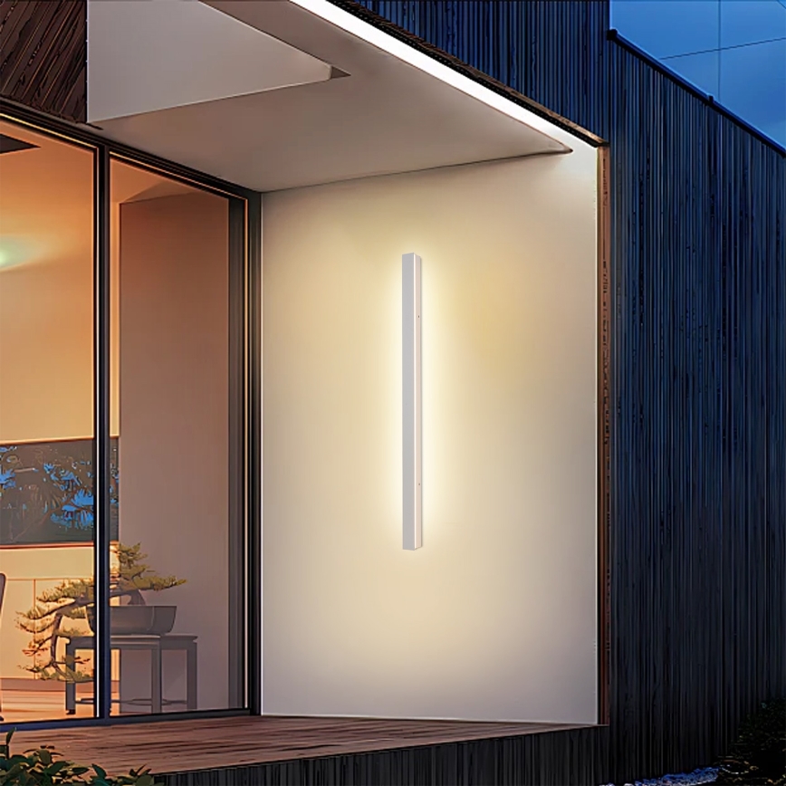 Brilagi - Aplique de parede exterior LED LINEAR LED/22W/230V 3000K IP65 100 cm branco CRI 90