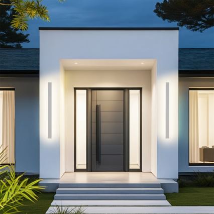Brilagi - Aplique de parede exterior LED LINEAR LED/22W/230V 3000K IP65 100 cm branco CRI 90