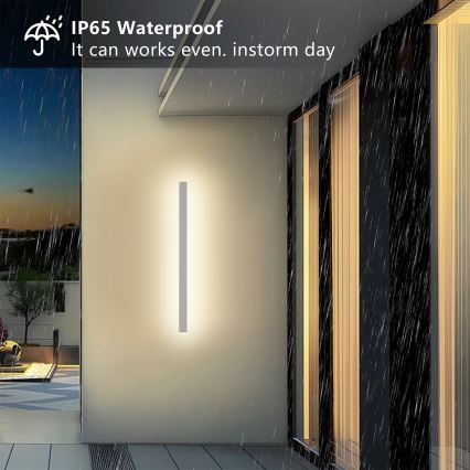 Brilagi - Aplique de parede exterior LED LINEAR LED/22W/230V 3000K IP65 100 cm branco CRI 90