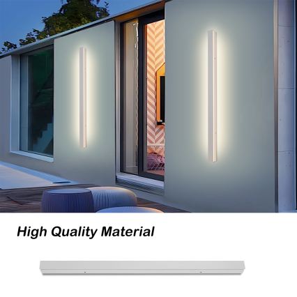 Brilagi - Aplique de parede exterior LED LINEAR LED/22W/230V 3000K IP65 100 cm branco CRI 90
