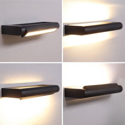 Brilagi - LED Aplique de parede exterior SALERNO LED/12W/230V 35,5 cm preto IP65