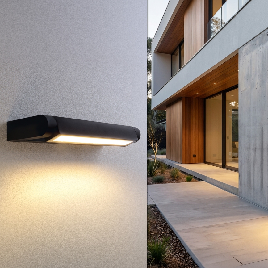 Brilagi - LED Aplique de parede exterior SALERNO LED/12W/230V 35,5 cm preto IP65