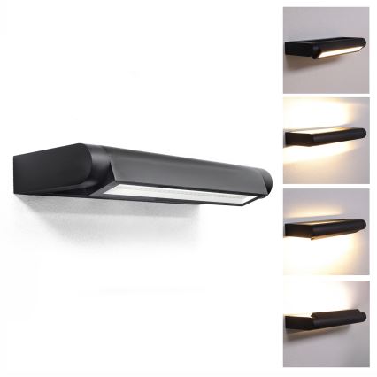 Brilagi - LED Aplique de parede exterior SALERNO LED/12W/230V 35,5 cm preto IP65