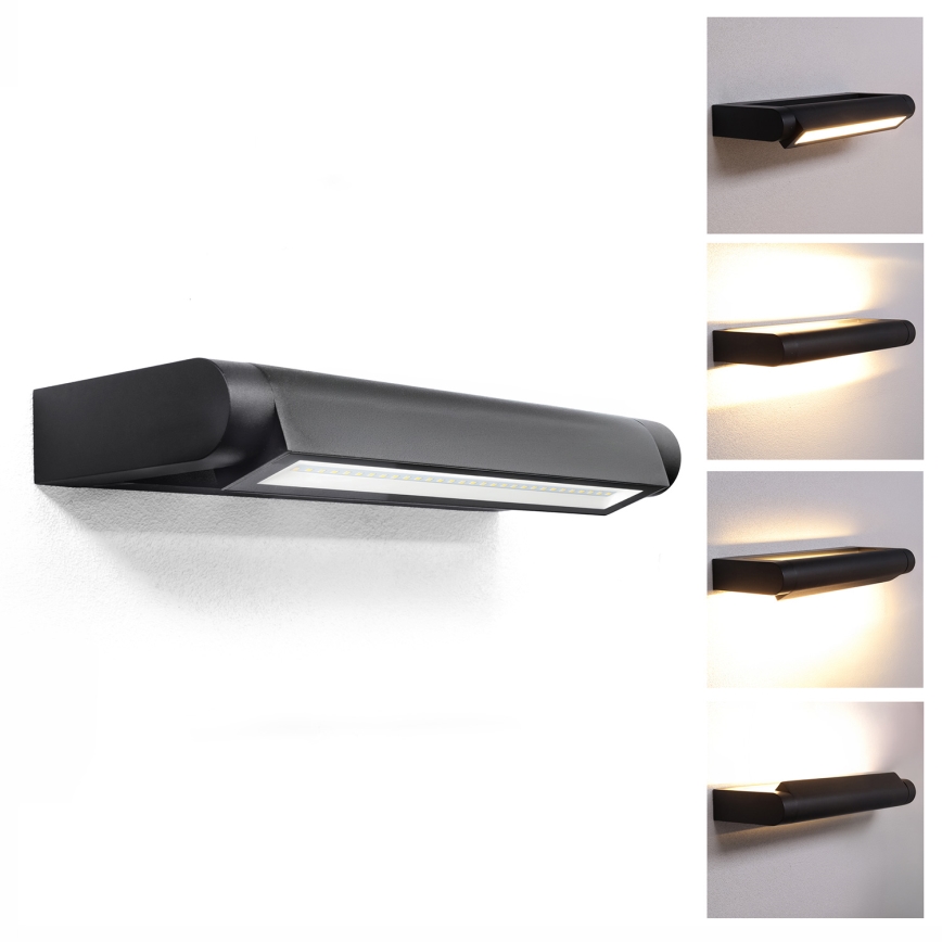 Brilagi - LED Aplique de parede exterior SALERNO LED/12W/230V 35,5 cm preto IP65