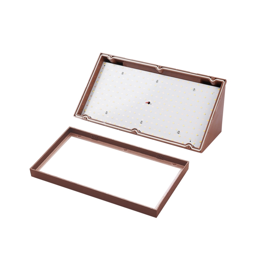 Brilagi - Aplique de parede exterior LED com sensor TRIANGLE, 20W/230V, castanho, IP65