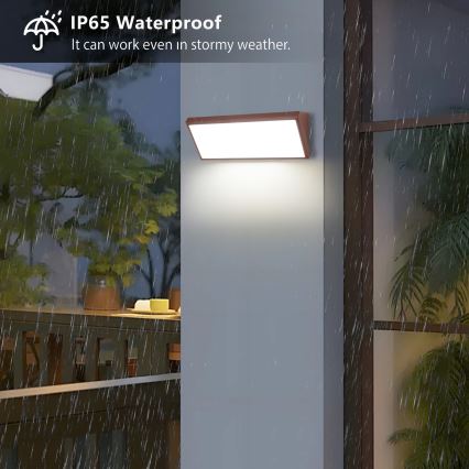 Brilagi - Aplique de parede exterior LED TRIANGLE LED/42W/230V 3000/4000/6500K 45 cm castanho IP65