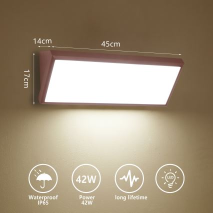 Brilagi - Aplique de parede exterior LED TRIANGLE LED/42W/230V 3000/4000/6500K 45 cm castanho IP65