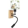 Brilagi - LED Aplique de parede infantil flexível BOBO WOOD 1xE27/25W/230V + LED/3W carvalho/preto/branco/verde/selva
