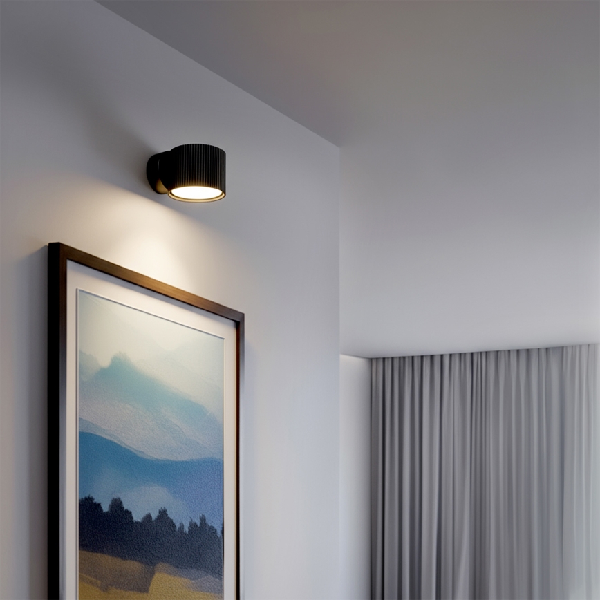 Brilagi - LED Aplique de parede orientável STRIPY 1xGX53/15W/230V preto