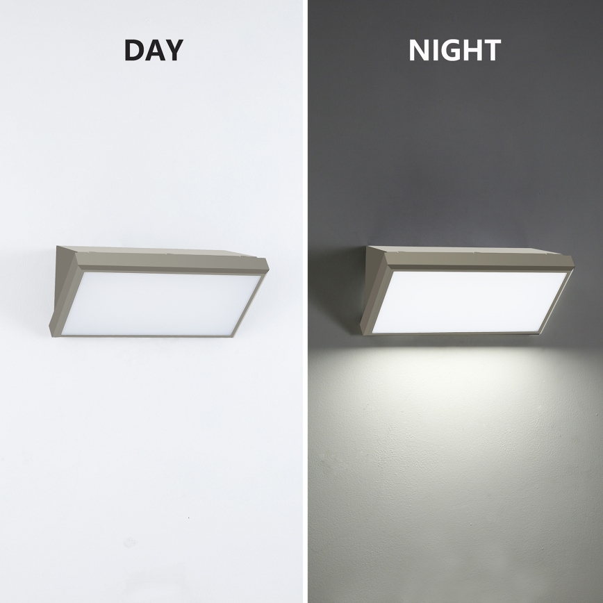 Brilagi - Arandela LED para exterior com sensor TRIANGLE LED/20W/230V cinzento IP65