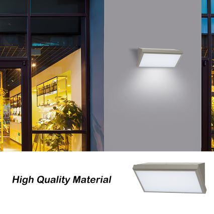 Brilagi - Arandela LED para exterior com sensor TRIANGLE LED/20W/230V cinzento IP65