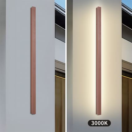 Brilagi - Aplique de parede exterior LED LINEAR LED/32W/230V 3000K IP65 140 cm castanho IRC 90