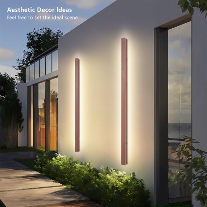 Brilagi - Aplique de parede exterior LED LINEAR LED/32W/230V 3000K IP65 140 cm castanho IRC 90