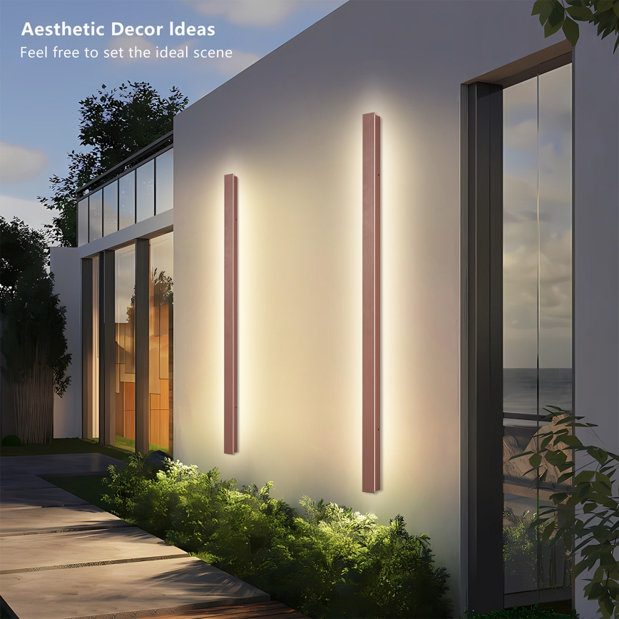 Brilagi - Aplique de parede exterior LED LINEAR LED/32W/230V 3000K IP65 140 cm castanho IRC 90